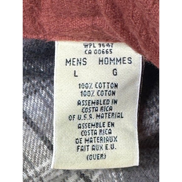 Eddie Bauer Shirt Rust Red Chamois Flannel Button Up Collared Mens Large - Picture 3 of 15